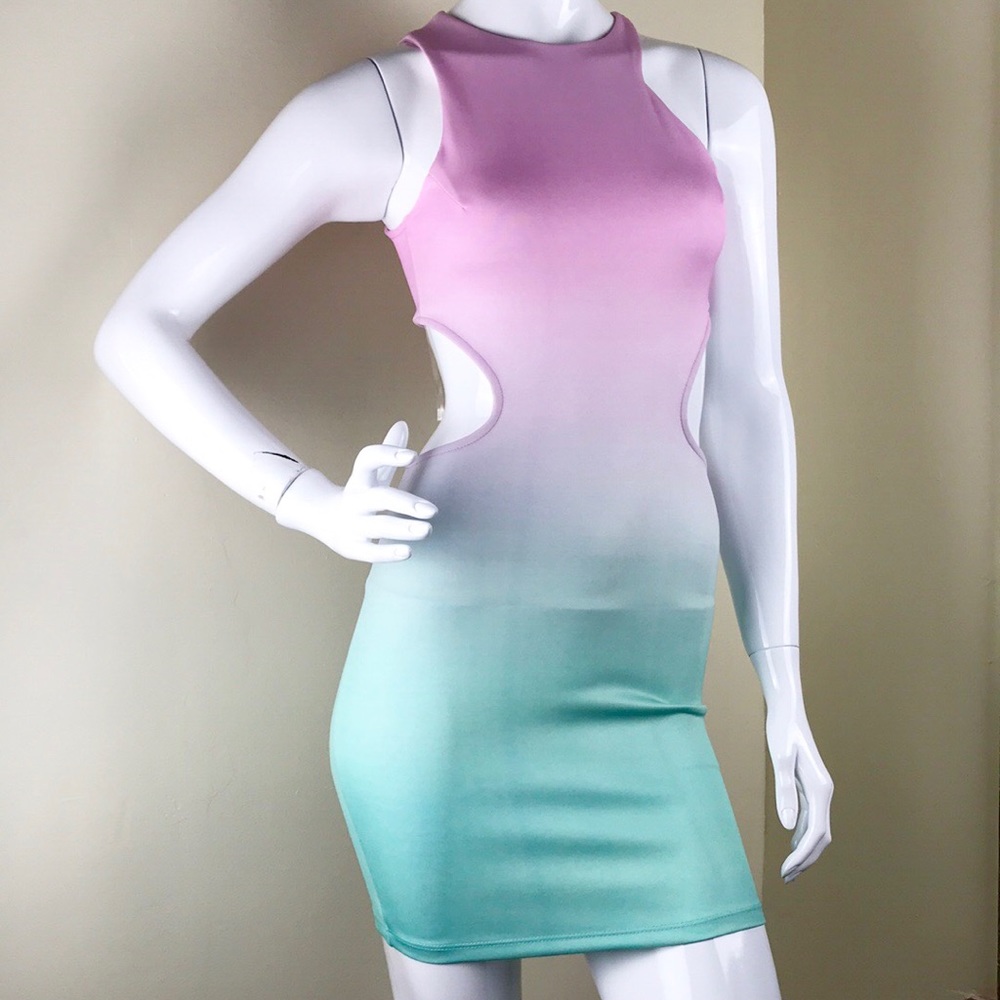 SALE! “Candy” Cut-Out Pink & Mint Ombré Dress